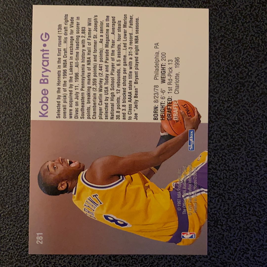  1996-97 NBA Hoops Skybox Basketball #281 Kobe Bryant