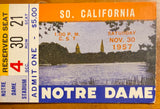 1957 USC vs Notre Dame Football Ticket Stub