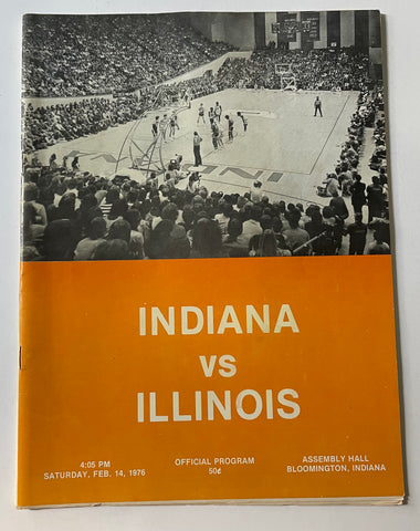Indiana University vs Illinois 1976 basketball program 75-76