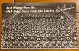 1967 Notre Dame Football Team Photo Postcard