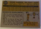 1960 Topps Hank Aaron Baseball Card #300, VG-EX