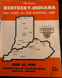 1959 Kentucky Indiana High School Basketball All Star Game Program