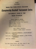 1969 Indiana High School Baseball State Finals Program - Vintage Indy Sports