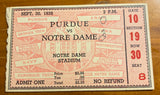 1939 Purdue vs Notre Dame Football Ticket Stub