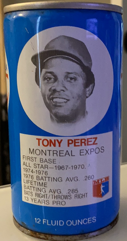 1978 Tony Perez RC Cola Can, Cincinnati Reds, Montreal Expos Baseball