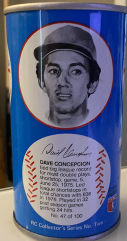 Vintage 1970 Dave Concepcion Cincinnati Reds Baseball Can