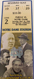 1998 Purdue versus Notre Dame football ticket