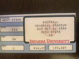 1988 Ohio State vs Indiana University Football Ticket Stub