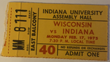 1975 Wisconsin at Indiana University Basketball Ticket Stub