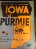 1953 Iowa vs Purdue Football Program