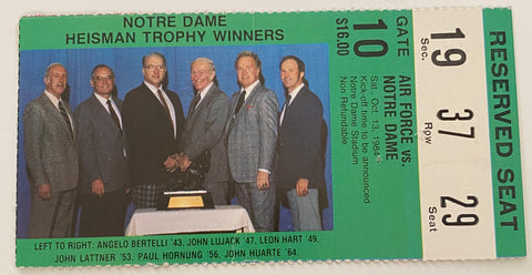 1984 Air Force vs Notre Dame Football Ticket Stub