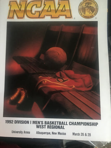 1992 NCAA Basketball West Regional Finals Program, Indiana University, New Mexico, Florida St., UCLA