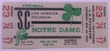 1960 Notre Dame vs USC Football Full Ticket - Vintage Indy Sports