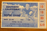 1941 USC vs Notre Dame Football Ticket Stub