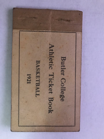 1921 Butler College Basketball Ticket Book w/ 5 Unused Tickets