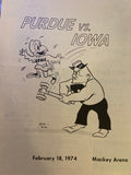 1974 Iowa vs Purdue Basketball Program