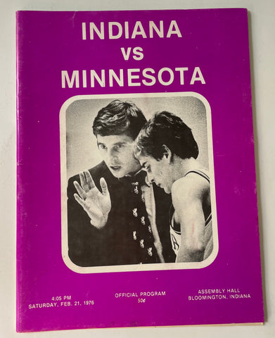 Indiana University vs Minnesota 1976 basketball program 75-76