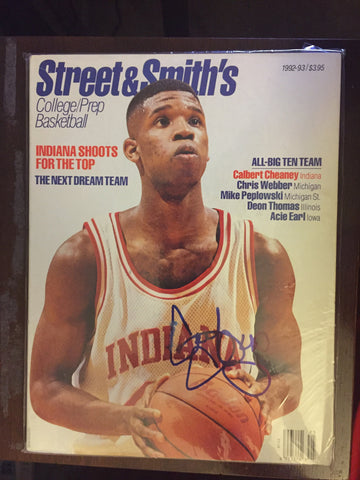 1992-93 Calbert Cheaney Autographed Street & Smith Basketball Preview, Indiana University