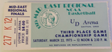1975 NCAA Mid East Regional Championship Game Ticket, Indiana vs Kentucky