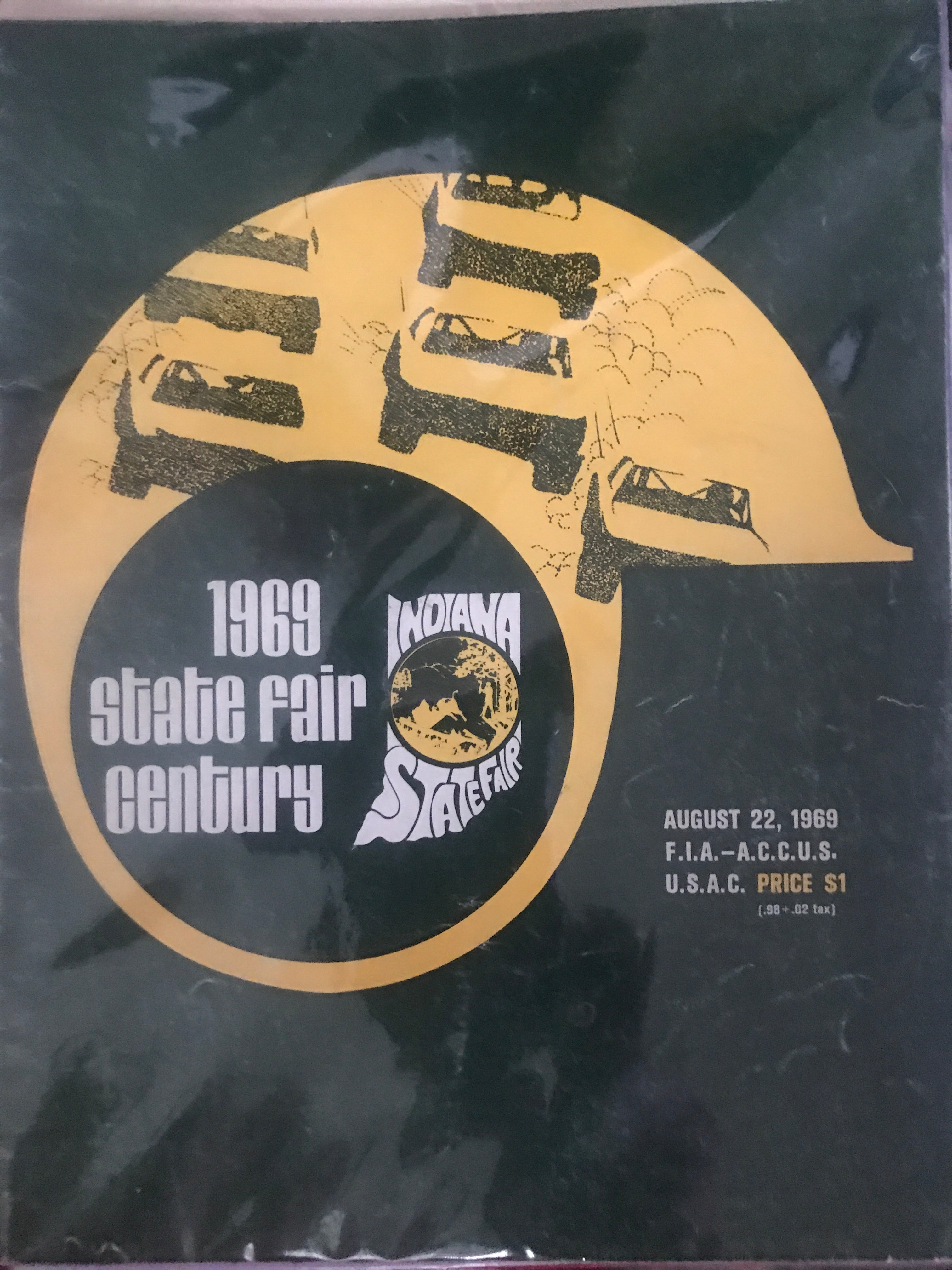 1969 State Fair Century Indiana State Fair Race Program - Vintage Indy Sports