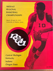 1975 NCAA Basketball Mideast Regional Program, Indiana University, Kentucky