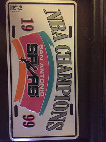 1999 San Antonio Spurs NBA Champions License Plate