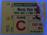 1980 Murray State at Indiana University Basketball Ticket Stub