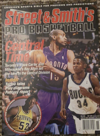 2001 Street & Smiths Pro Basketball Yearbook Magazine, Carter & Allen on Cover