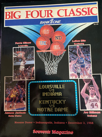 1988 Big Four Classic Basketball Program, Indiana University , Louisville, Kentucky, Notre Dame