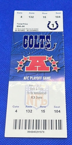 2005 Denver Broncos vs Indianapolis Colts AFC Playoffs Program & Ticket
