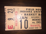 1953 Indiana vs Minnesota Basketball Ticket Stub - Vintage Indy Sports
